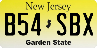 NJ license plate B54SBX