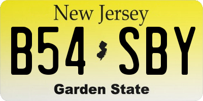 NJ license plate B54SBY