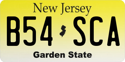 NJ license plate B54SCA