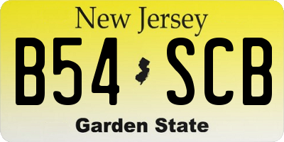 NJ license plate B54SCB