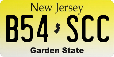 NJ license plate B54SCC