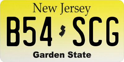 NJ license plate B54SCG