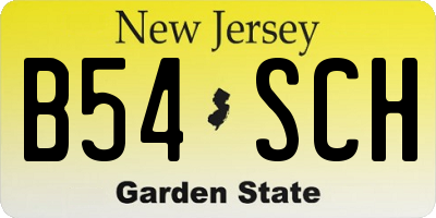 NJ license plate B54SCH