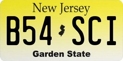 NJ license plate B54SCI