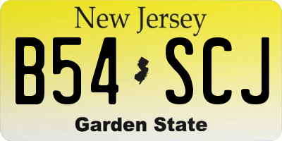 NJ license plate B54SCJ