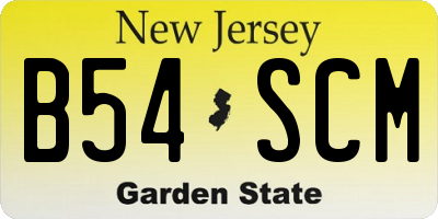NJ license plate B54SCM