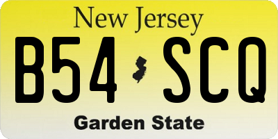 NJ license plate B54SCQ