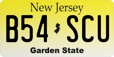 NJ license plate B54SCU