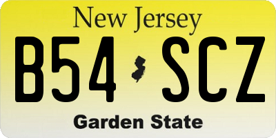 NJ license plate B54SCZ