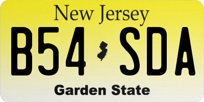 NJ license plate B54SDA