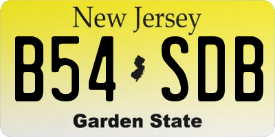 NJ license plate B54SDB