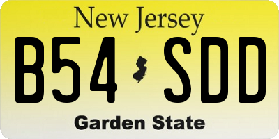 NJ license plate B54SDD