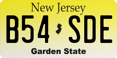 NJ license plate B54SDE