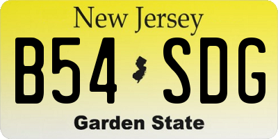 NJ license plate B54SDG