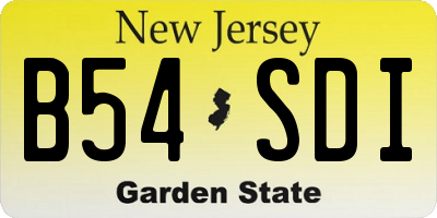 NJ license plate B54SDI