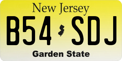 NJ license plate B54SDJ
