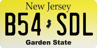 NJ license plate B54SDL