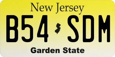 NJ license plate B54SDM