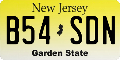 NJ license plate B54SDN