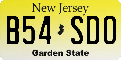 NJ license plate B54SDO