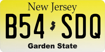 NJ license plate B54SDQ