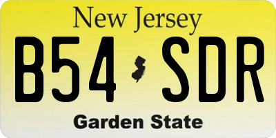 NJ license plate B54SDR