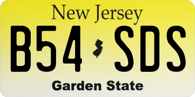 NJ license plate B54SDS