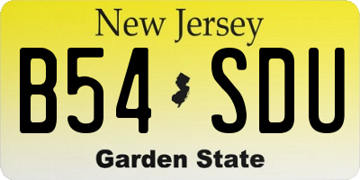 NJ license plate B54SDU