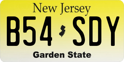 NJ license plate B54SDY