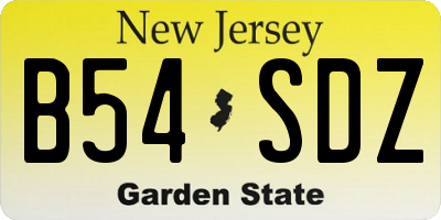 NJ license plate B54SDZ