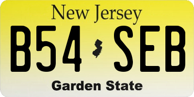 NJ license plate B54SEB