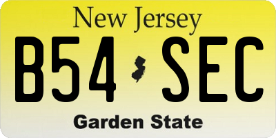 NJ license plate B54SEC