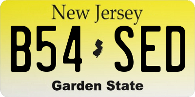 NJ license plate B54SED