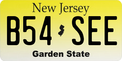 NJ license plate B54SEE