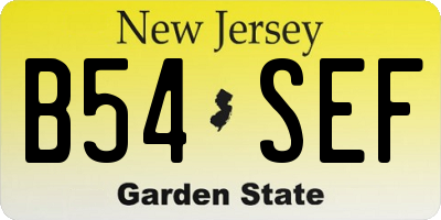 NJ license plate B54SEF