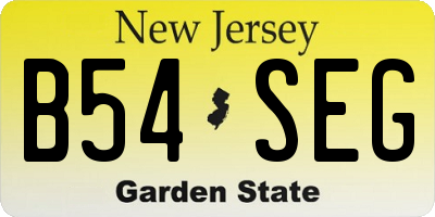 NJ license plate B54SEG