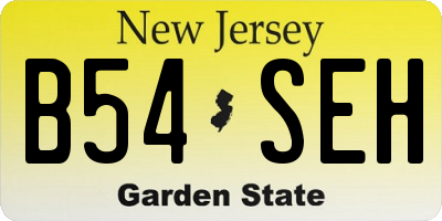 NJ license plate B54SEH