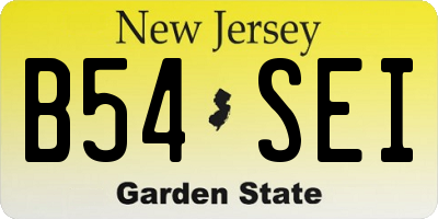 NJ license plate B54SEI