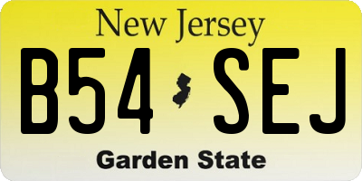 NJ license plate B54SEJ