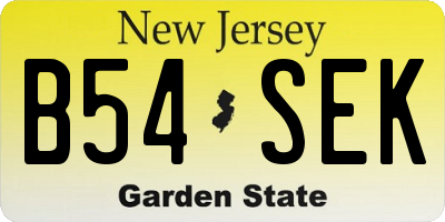 NJ license plate B54SEK