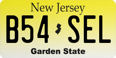 NJ license plate B54SEL