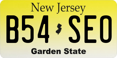 NJ license plate B54SEO