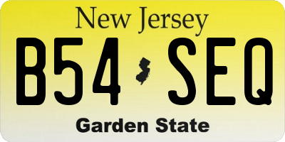 NJ license plate B54SEQ