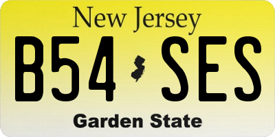 NJ license plate B54SES