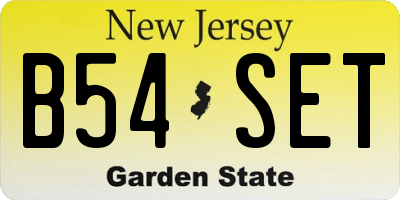 NJ license plate B54SET