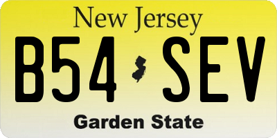 NJ license plate B54SEV