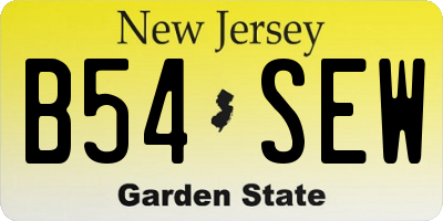 NJ license plate B54SEW