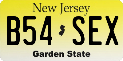 NJ license plate B54SEX