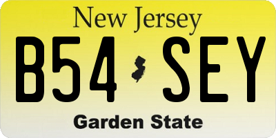 NJ license plate B54SEY