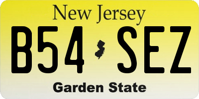 NJ license plate B54SEZ